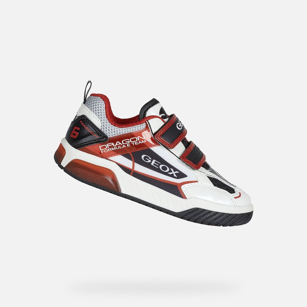 Geox Erkek Çocuk Spor Ayakkabı Beyaz/Kırmızı - Inek - LVB-317908